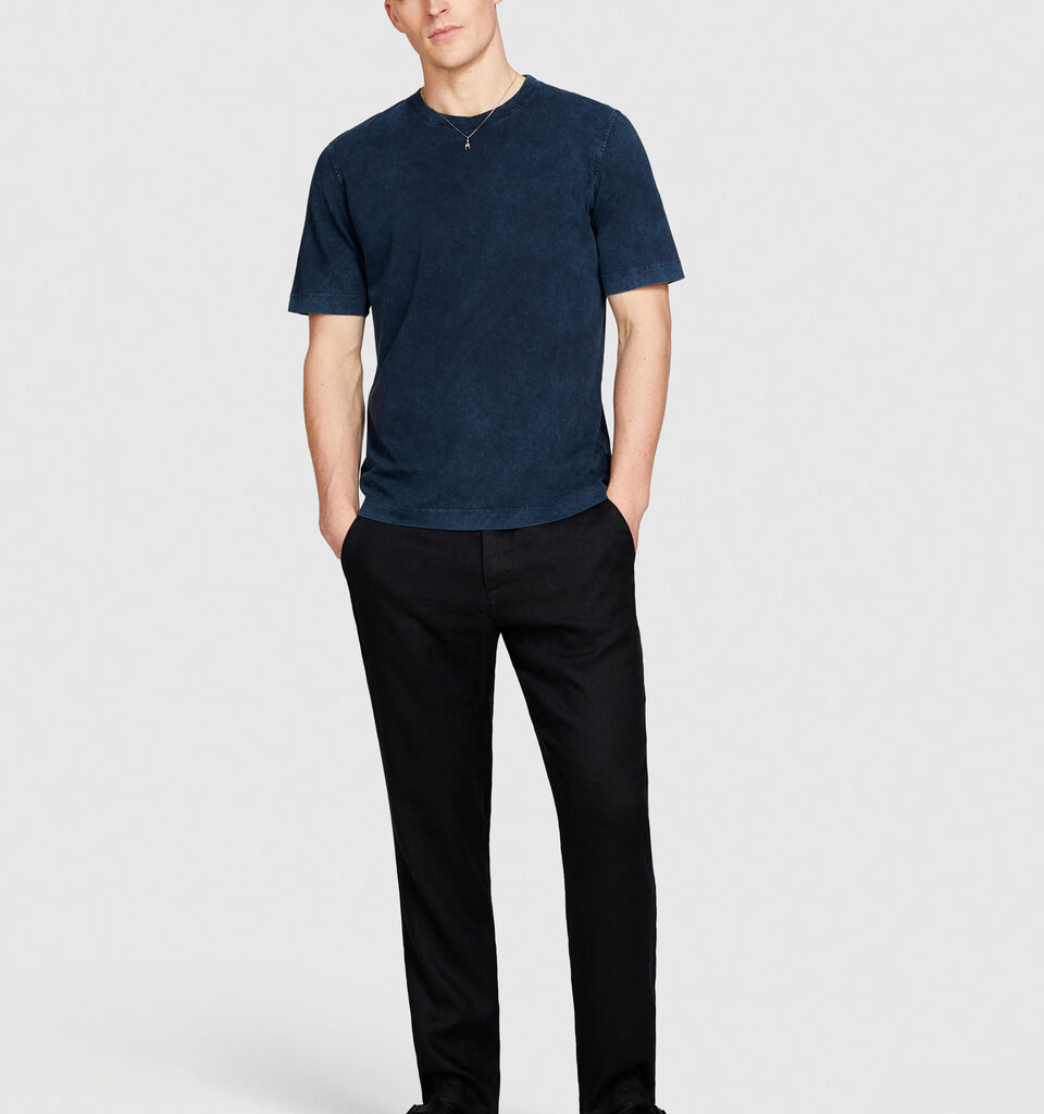 Acid wash t-shirt - men's short sleeve t-shirts - Dark Blue | Sisley image number 1